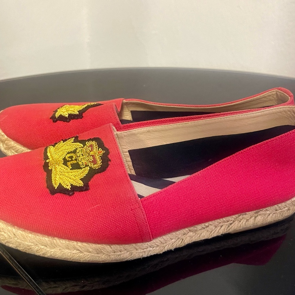 Christian Louboutin Red and Black Slip-On Espadrilles - Picture 2 of 7